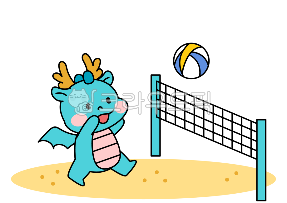 스포츠,국제스포츠행사,세계스포츠축제,경기,운동,캐릭터,용,청룡,비치발리볼,여름스포츠,모래사장,용일러스트,청룡일러스트,마스코트