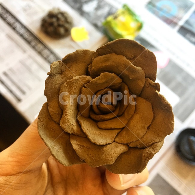 찰흙,흙,흙장미,장미,갈색장미