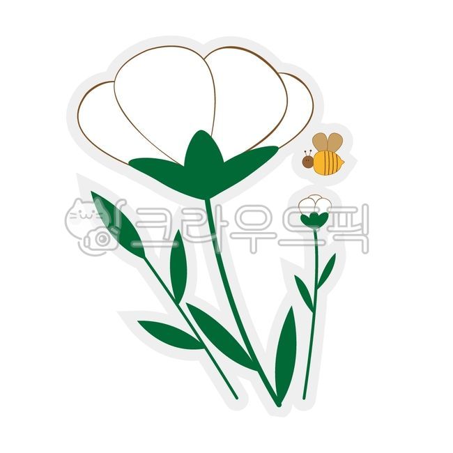 꽃과벌,꿀벌,꽃,캐릭터,스티커,굿즈