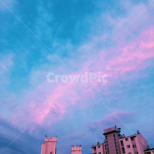 풍경,sky,건물,pink,blue
