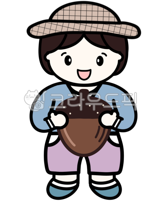 사람,어린이,어린이일러스트,도토리,열매,가을열매