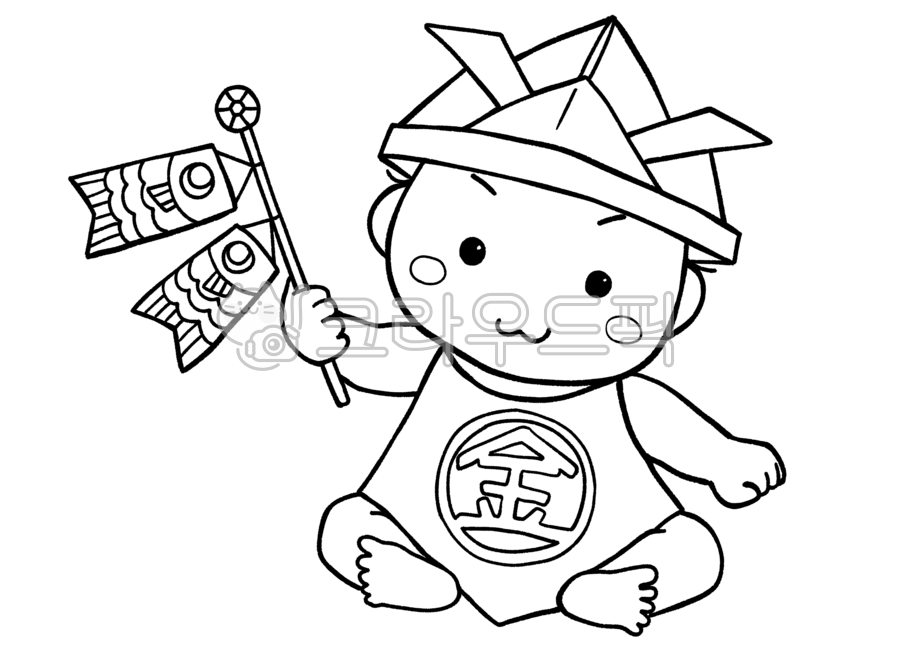 색칠공부,일러스트,그림,흑백,남자아이,어린이,아기,일본전통행사,성장일기,만화,png
