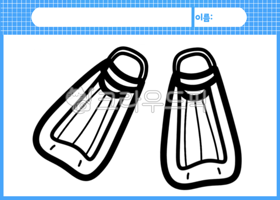 Summer coloring,summer materials,summer activity sheets,summer coloring pages,summer objects,object illustrations,summer activity materials,flippers,flipper illustrations,flipper designs