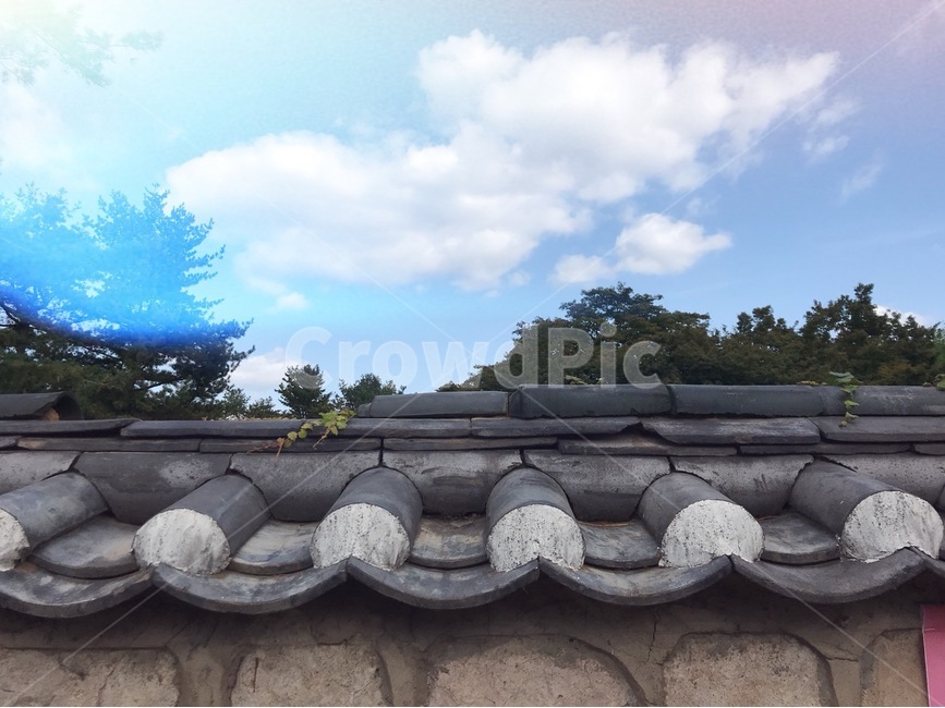 하늘,기와집,초가집,구름,옛날,나무,조상,한국전통,한국문화,korean traditional,korean culture,건축물,건물외관,exterior,building,structure,architecture,construction
