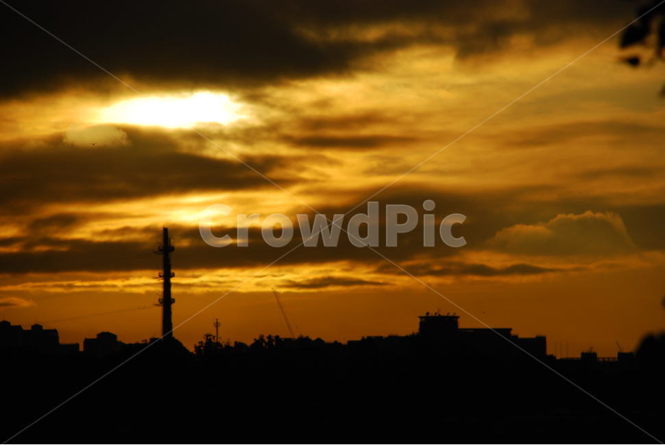 노을,도심,역광,구름,twilight,sunset,city,건물,building,자연,풍경,nature,landscape,실루엣,그림자,silhouette,shadow,outdoors,옥외