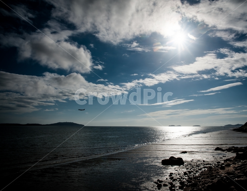 sea screen,moon,ocean,sight,wide sky,Wallpapers,sun,cool sky,picture,landscape wallpaper
