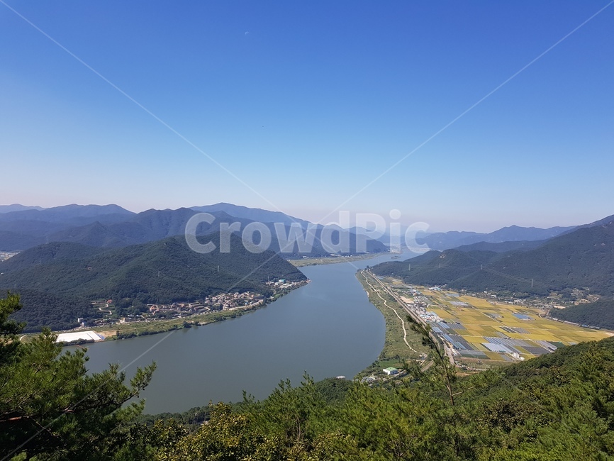 낙동강,강,하늘,산,자연풍경,정상,나무