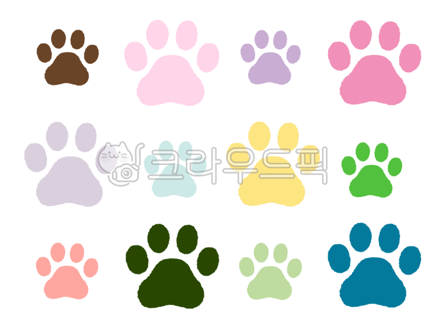 강아지,발바닥,고양이,발,강아지발,고양이발,강아지발바닥,고양이발바닥,누끼,개,일러스트,스티커,다꾸,다이어리꾸미기,굿노트스티커,손그림,발바닥모양