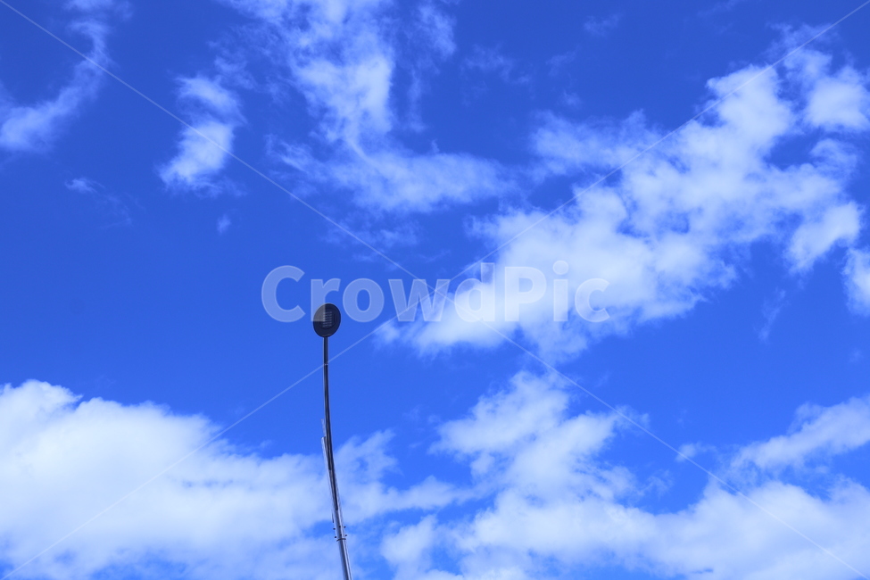 푸른,하늘,구름,가로등,bluesky