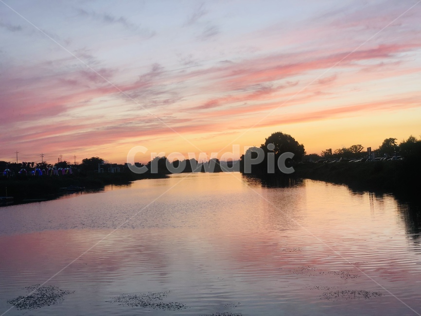노을,하늘,보라빛,sky,자연,자연,풍경,nature,landscape,outdoors,옥외,water,물