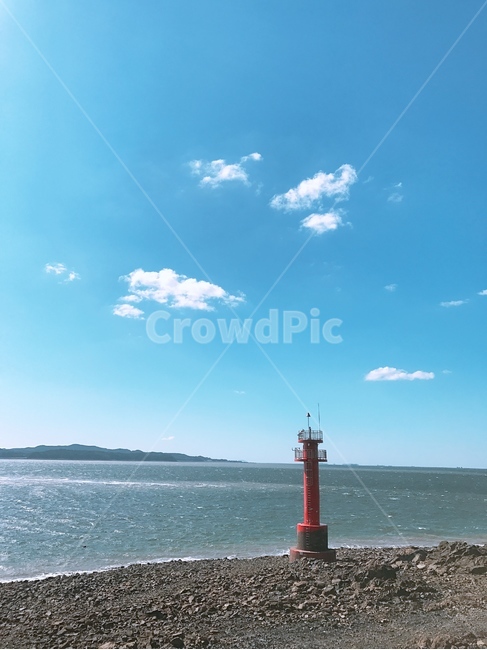 바다,서해,서해바다,파도,갯벌,가을하늘,대부도,등대,lighthouse