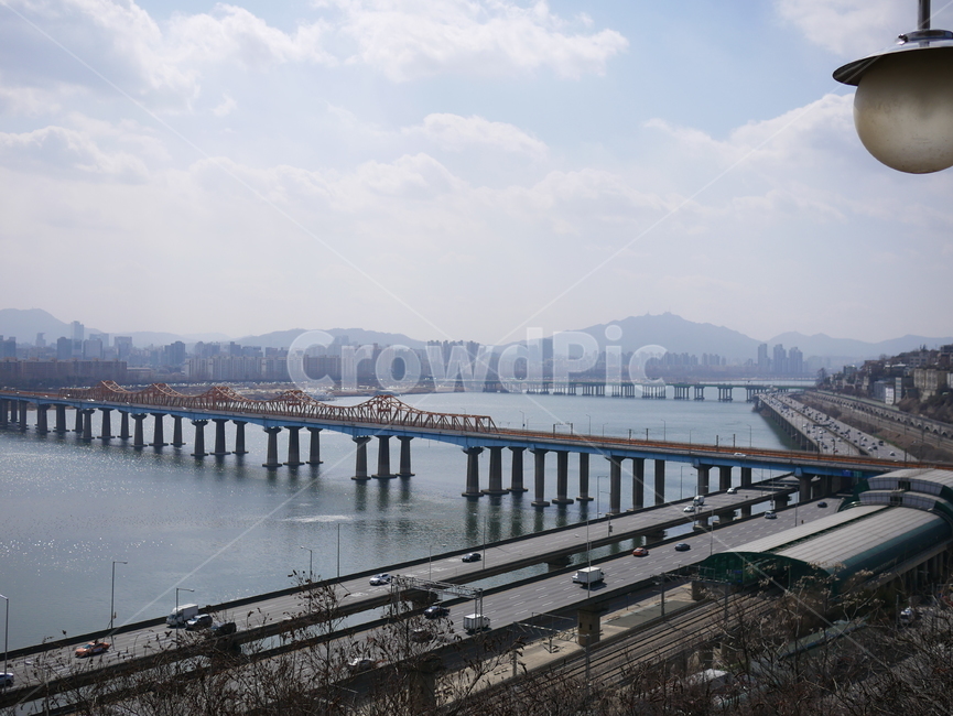 서울,도시풍경,응봉산,달맞이공원,성동구,옥수역,한강,강변북로