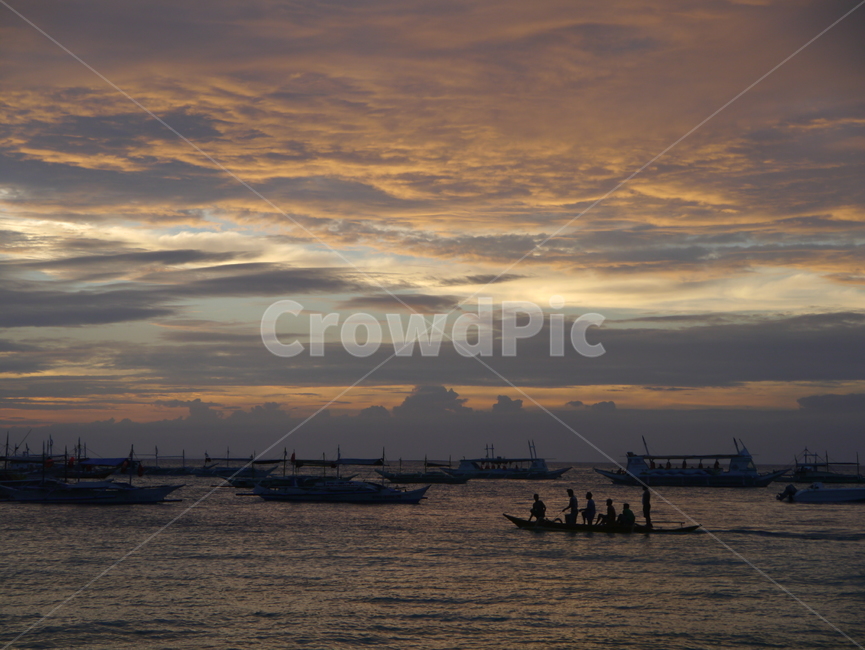 Beach,Boracay,sunset,dinner,boat