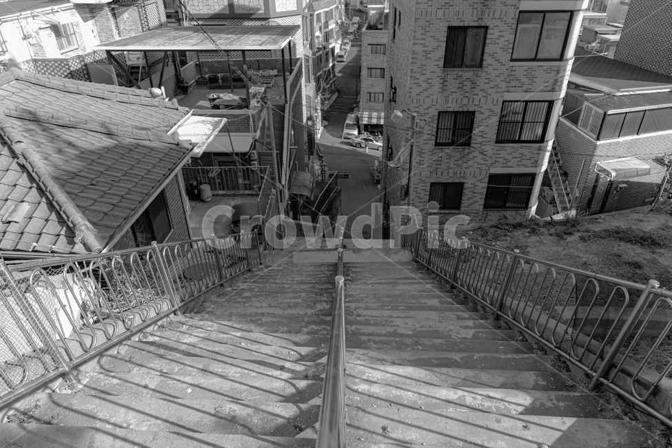 흑백사진,거리,동대문거리,계단,난간,골목길,alley,흑백,모노톤,monochrome,black and white