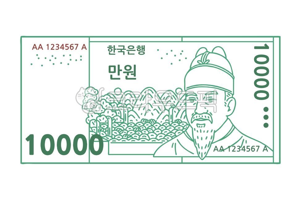 한국지폐,만원,10000원,한국,일러스트,화폐,세종대왕,10000,won,지폐,한국은행,통화,세종,대한민국,가격,지불,돈,만,환전,은행,구매,삽화,만화,현금,상업,경제,디자인,디자인요소,금융,플랫,그래픽디자인,아이콘,투자,벡터,금융,돈,finance,banking,money,그래픽,일러스트레이션,graphic,illustration