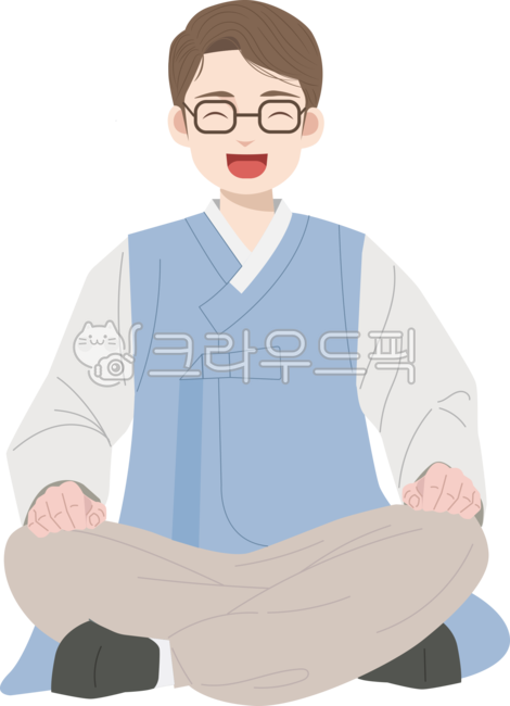앉은,아빠다리,한복일러스트,한가위,설날,추석,설,새해,한복,전통의복,전통복식,한국전통의복,한복명절인사,설날인사,추석인사,남성,남자,남자한복,한복남자