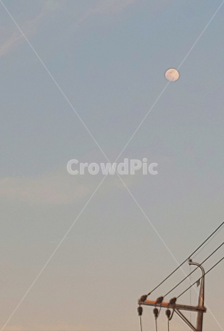 전선줄,보름달,하늘,저녁,fullmoon