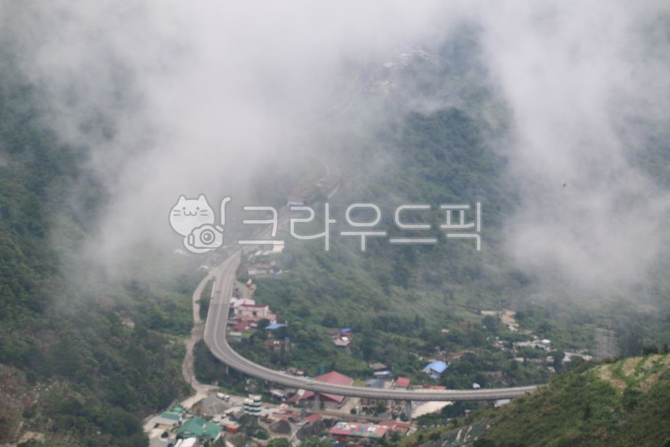 마르코스하이웨이,도로,필리핀,산악도로,산악지역,구름,바기오,안개,nature,자연,outdoors,옥외,slope,경사,road