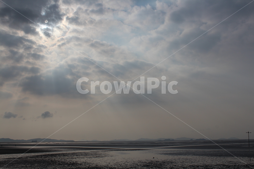 빛무늬,구름,바다,무의도,고요,광채,갯벌,자연,풍경,nature,landscape,outdoors,옥외,weather,날씨