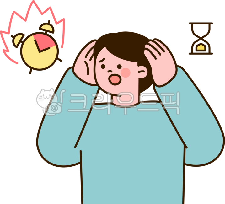 자기관리,셀프,케어,관리,사람,상반신,외곽선,자기계발,알람,시계,시간관리,시간,늦다