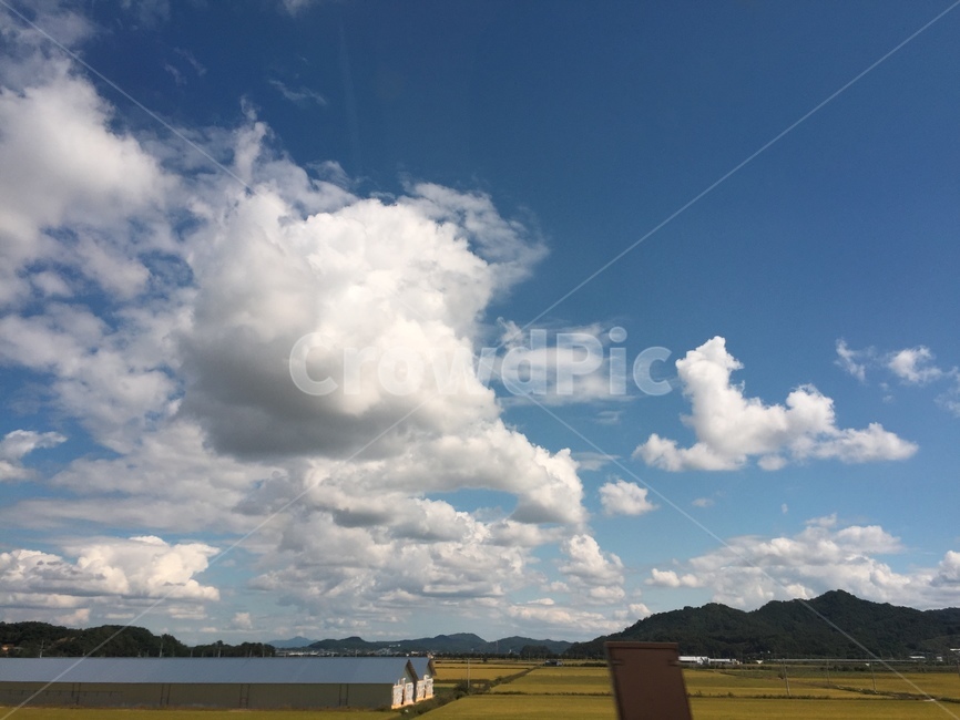 하늘,구름,맑음,날씨,풍경,논밭,한국,밭,논,자연,풍경,nature,landscape,weather,outdoors,옥외,cloud,cumulus,적운,sky
