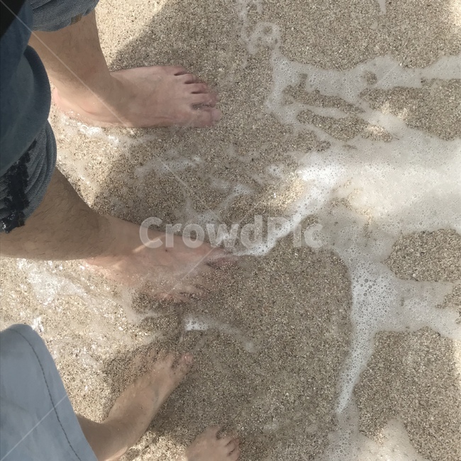 커플,발,바다,사랑,파도