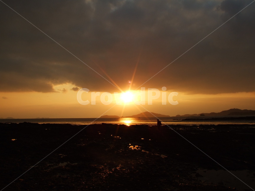석양,역광,바닷가,하늘,노을,자연,풍경,nature,landscape,flare,플레어,light,빛,sunlight,햇빛,outdoors,옥외