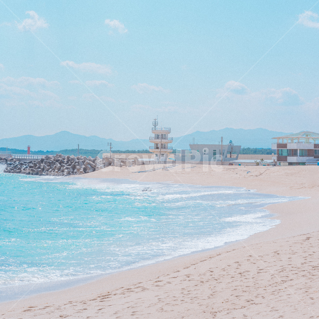 제주도,파도,바다,모래사장,하늘,파랑