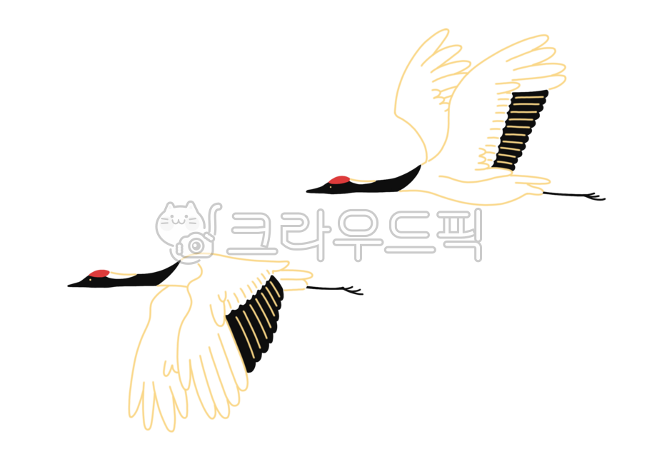 두루미, 학, 학일러스트, 새, 명절, 사진,이미지,일러스트,캘리그라피 - 파란버섯작가