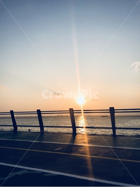 바다,해,노을,산책로,자전거도로,다대포,자연,풍경,nature,landscape,flare,플레어,light,빛,sunlight,햇빛