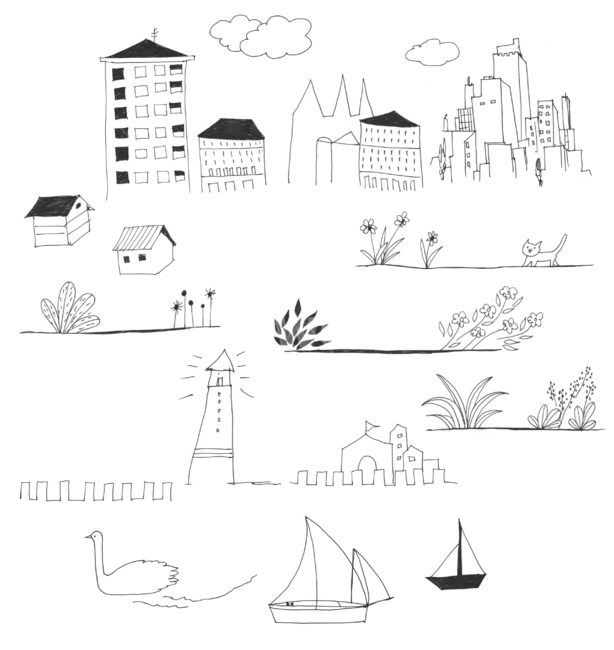 손그림,handdrawing,연필,pencil,연필라인,pencilline,연필그림,pencilpicture,꽃,flower,bloom,blossom,나뭇잎,leaf,foliage,umbrage,나뭇가지,bough,twig,sprig,branch,나무,오리,duck,tree,구름,cloud,wood,집,등대,lighthouse,건물,building,structure,배,boat,ship,edifice,house,home