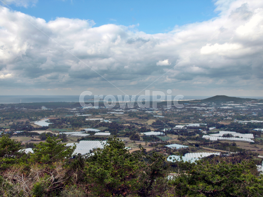 저지오름,올레13코스,올레길,제주,흰구름,푸른하늘,마을,전경,제주도,jeju,jeju island,시골,마을,풍경,landscape,country,rural,town,nature,자연,outdoors,옥외,경치,scenery,aerial view,조감도