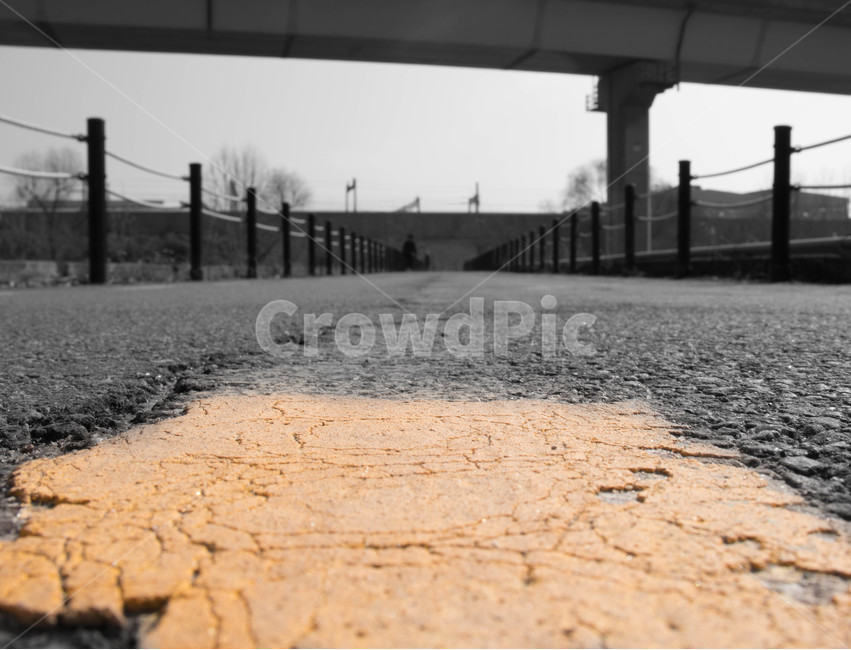 도로,다리,흑백,부분흑백,땅,road