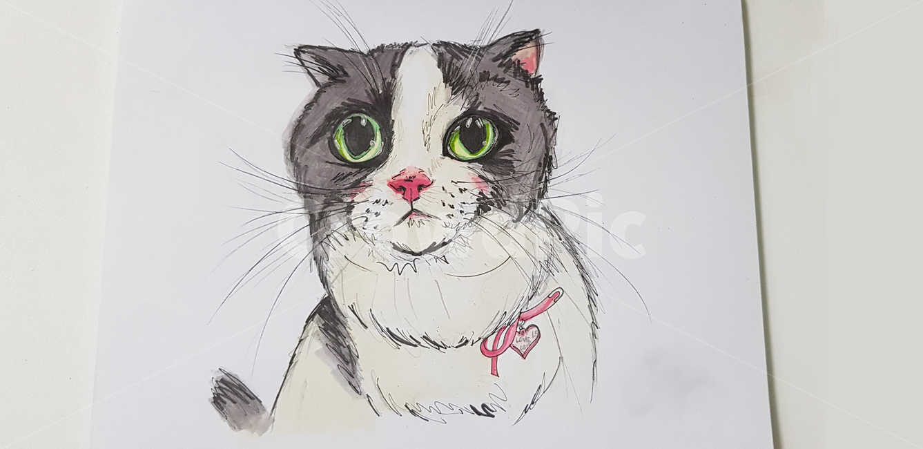 고양이초상화,고양이그림,치즈태비고양이,고양이일러스트,일러스트,그림,고양이,반려묘,cat