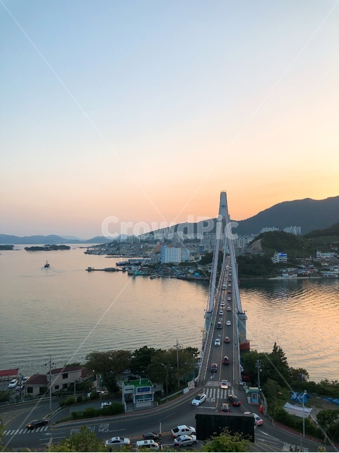 여수,돌산대교,일몰,풍경,은은함,분위기,휴식,자연,배경,nature,야외,공원,다리,대교,감성,시내,자연광,노을,석양,색감