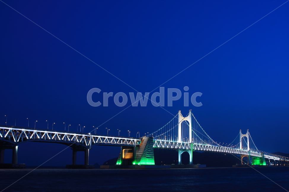 night view,Busan,Gwangan Bridge,bridge,lights