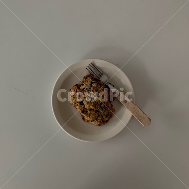 쿠키,접시,포크,음식,디저트