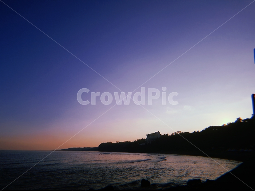 노을,해변,바다,바닷가,일몰,파도,나무,검은색,역광,해질녘,하늘,자연,풍경,nature,landscape,outdoors,옥외