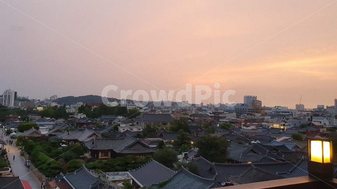 전주,한옥,한옥마을,경치,자연,풍경,노을,해질녁