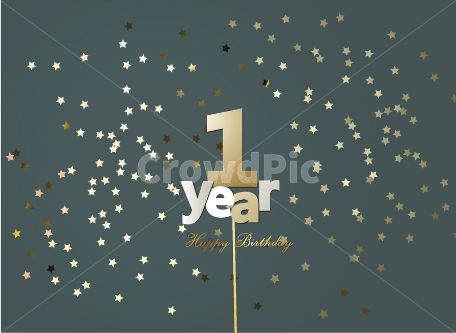 1주년,기념일,이벤트,행사,축하,별,반짝이다,휘날리다,뿌리다,골드,그래픽,일러스트레이션,graphic,illustration