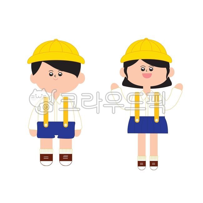 shoulder strap,preschool child,overalls,kindergarten hat,white shirt,Girls,children men and women,kindergarden,children,kindergarten school uniform,Boys,illustration,graphic,kindergartner