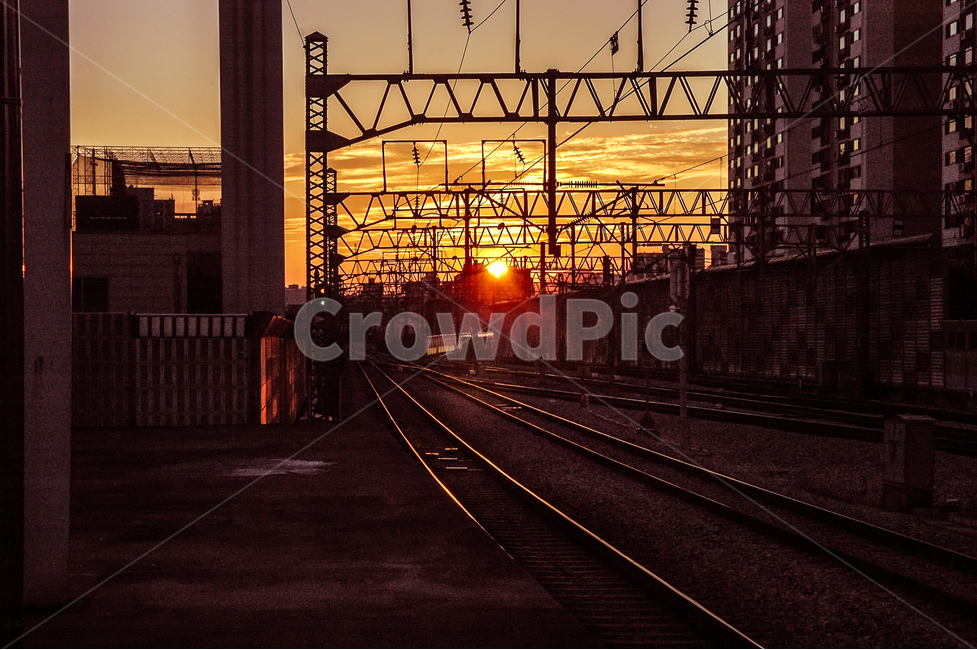 풍경,도시,기차,지하철,노을,교통,교통수단,traffic,transportation,train track,기찻길,rail,레일,railway,철도