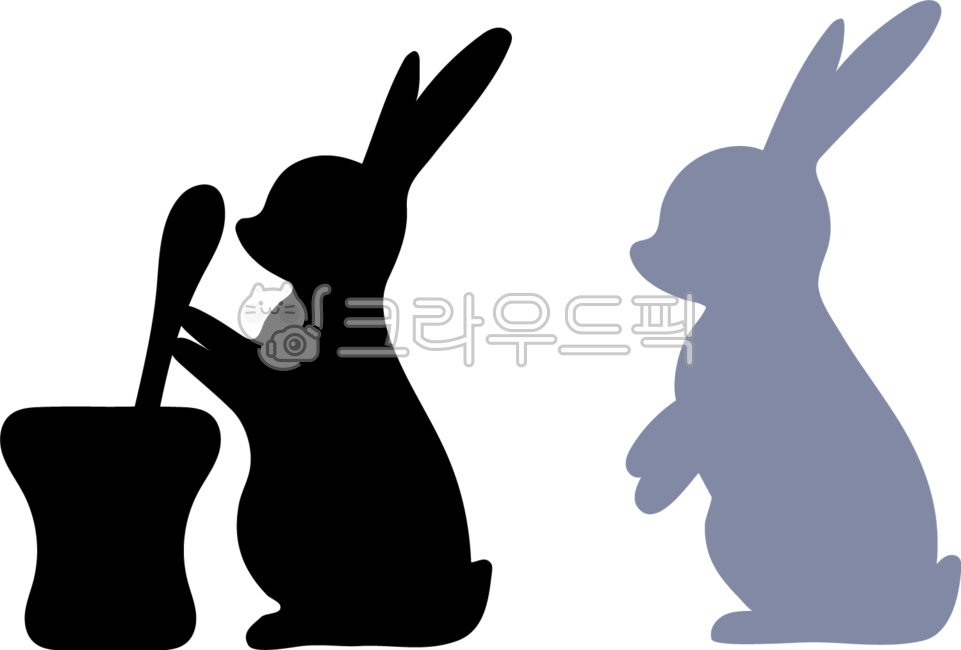 토끼,토끼실루엣,달토끼,절구통,명절,추석,설,설연휴,추석연휴