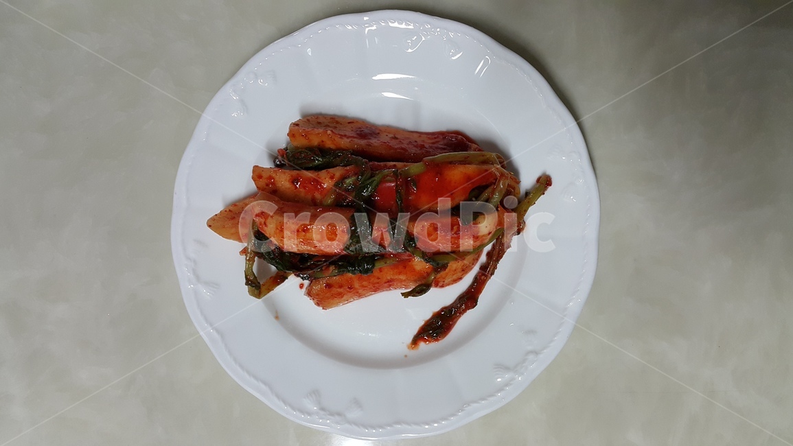 반찬,김치,총각김치,빨간,한국의김치