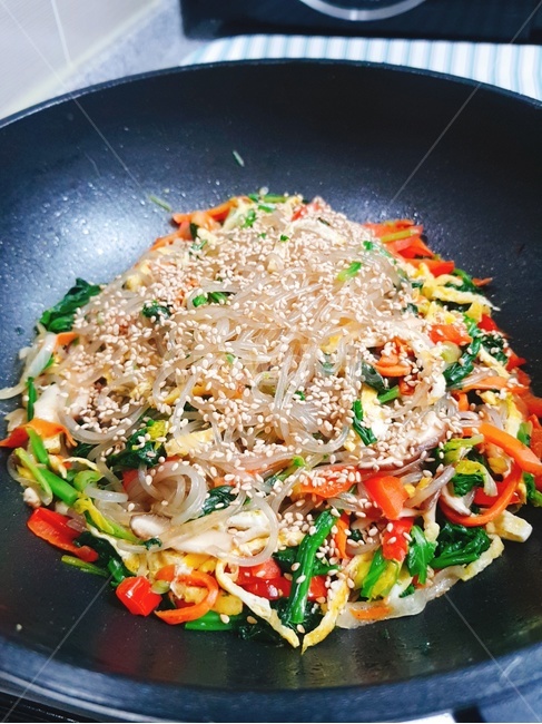요리,잡채,당면,2인분,한국전통요리,홈쿡,설날,설날음식,잔치요리,food