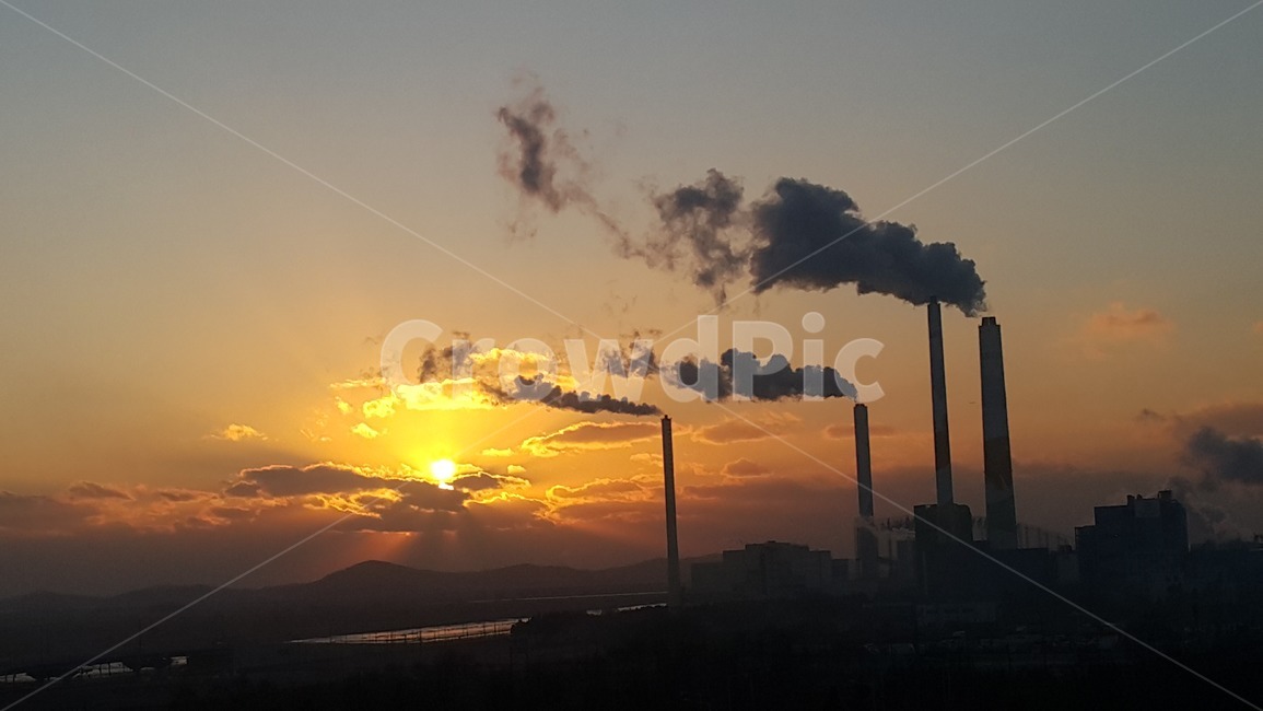 노을,하늘,구름,발전소,태양,서해,붉은,sun,sunset,cloud,sky,산업,industry,industrial
