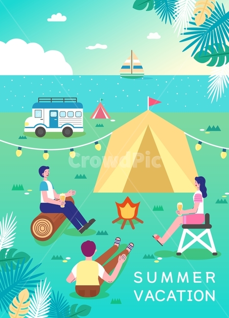 여름,여행,방학,휴가,여름방학,여름휴가,여름여행,바다,캠핑,캠핑카,야외,맥주,배,조명,여름,계절,summer,season,여행,휴가,traveling,vacation,trip,그래픽,일러스트레이션,graphic,illustration