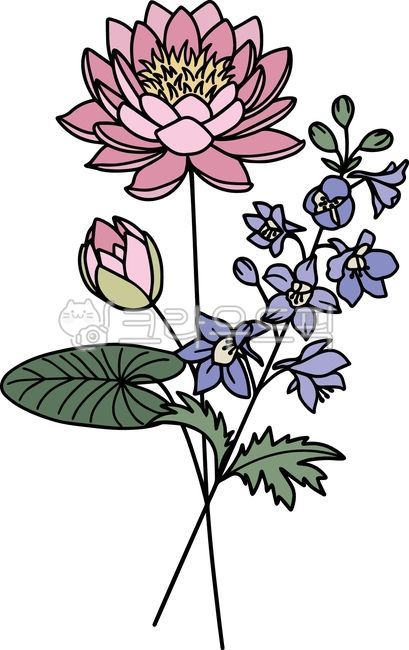 7월,수련,lotus,larkspur,델피니움,탄생화,꽃,꽃그림,꽃일러스트,그림,타투도안,문신,드로잉,타투디자인,타투,생일,플로랄디자인,꽃디자인,벡터,식물,라인,라인드로잉,라인아트,라인일러스트,선일러스트,선그림,식물그림,flower,plant,floraldesign