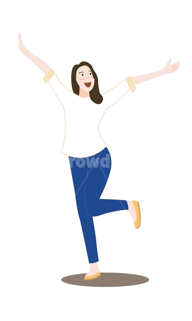 삽화,만세,여자,기지개,신나는,서있는,여성,청바지,standing,human,인간,사람,person,일러스트,그래픽,illustration,graphic,여성,여자,woman,female,lady,그래픽,일러스트레이션,graphic,illustration