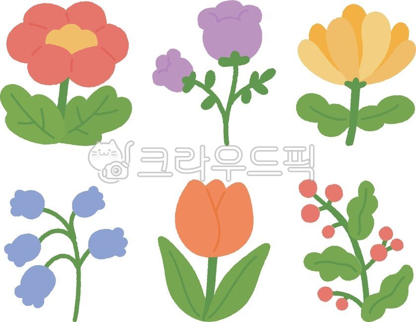꽃,식물,꽃일러스트,귀여운꽃,flower,데이지,은방울꽃,튤립